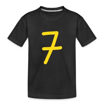 7 Numéro sept numéro jaune anniversaire - T-shirt bio Premium Enfant - noir - Devant