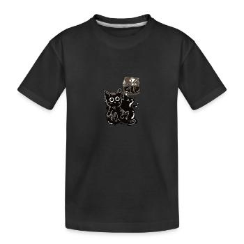 Ein schwarzes Kätzchen in Tinte - Humor - Kinder Premium Bio T-Shirt - Schwarz - Vorne
