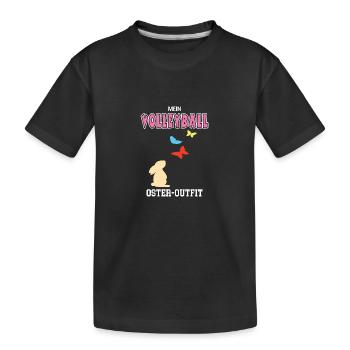 Volleyballerin Ostern Geschenk Volleyballspielerin - Kinder Premium Bio T-Shirt - Schwarz - Vorne