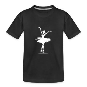 Tänzerin mit Eleganz und klassischer Tanzpose - Kinder Premium Bio T-Shirt - Schwarz - Vorne