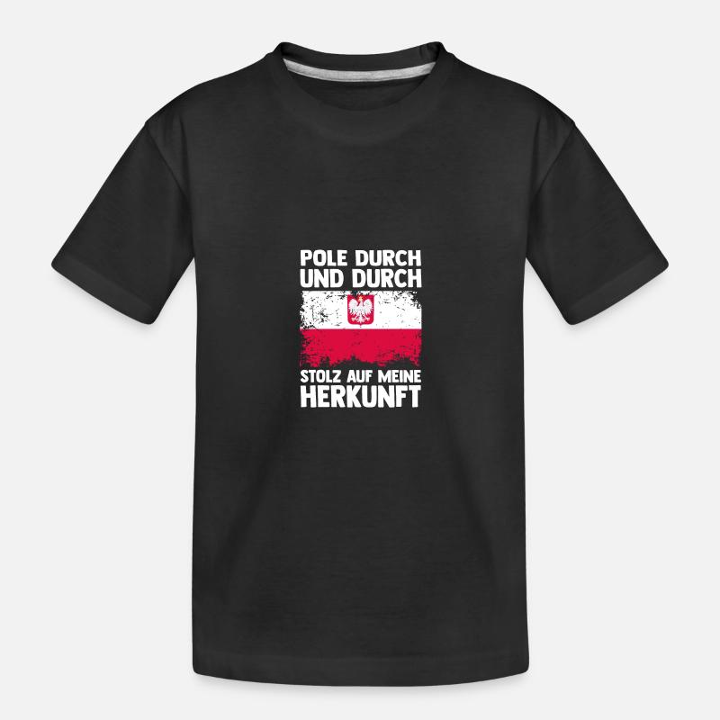 Pole Polnisch Polen - Kinder Premium Bio T-Shirt - Schwarz