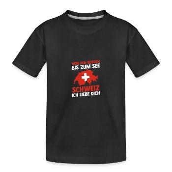 Schweizer Schweiz - Kinder Premium Bio T-Shirt - Schwarz - Vorne