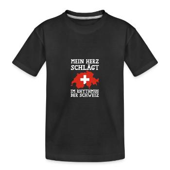 Schweizer Schweiz - Kinder Premium Bio T-Shirt - Schwarz - Vorne