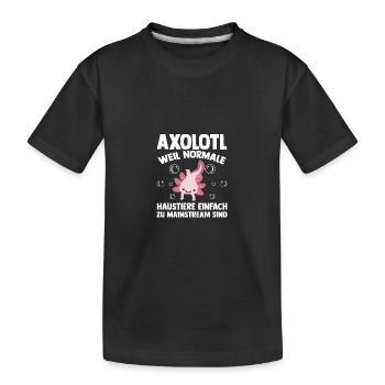 Axolotl - Kids' Premium Organic T-Shirt - black - Front