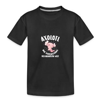 Axolotl - Kids' Premium Organic T-Shirt - black - Front