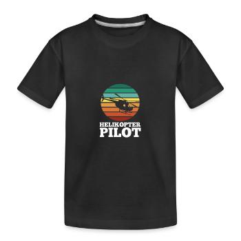 Pilote Hélicoptère Hélicoptère - T-shirt bio Premium Enfant - noir - Devant