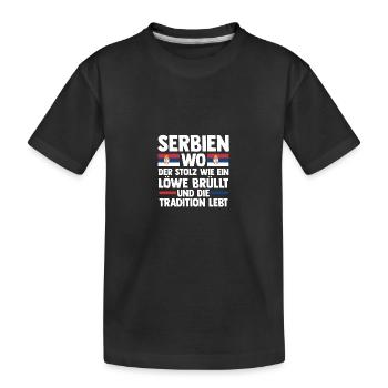 Serbe Serbe Serbie - T-shirt bio Premium Enfant - noir - Devant