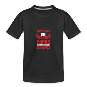 Suisse Papa Père Fête des Pères Suisse - T-shirt bio Premium Enfant - noir - Devant