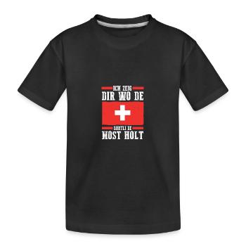 Schweizer Schweiz - Kinder Premium Bio T-Shirt - Schwarz - Vorne