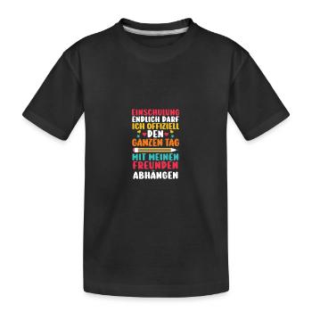 Kindergarten graduates school start school child enrollment - Kids' Premium Organic T-Shirt - black - Front