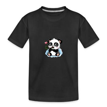 Paulchen Panda - Kids' Premium Organic T-Shirt - black - Front