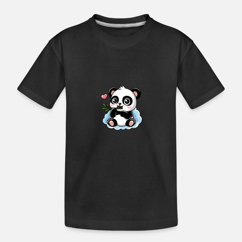 Paulchen Panda - Kinder Premium Bio T-Shirt - Schwarz