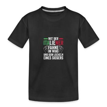 Italiener Italien - Kinder Premium Bio T-Shirt - Schwarz - Vorne