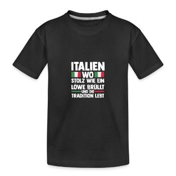 Italiener Italien - Kinder Premium Bio T-Shirt - Schwarz - Vorne