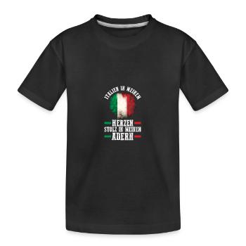 Italiener Italien - Kinder Premium Bio T-Shirt - Schwarz - Vorne