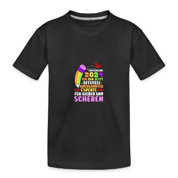 Erste Klasse Grundschule 2024 Geschenk - Kinder Premium Bio T-Shirt - Schwarz - Vorne