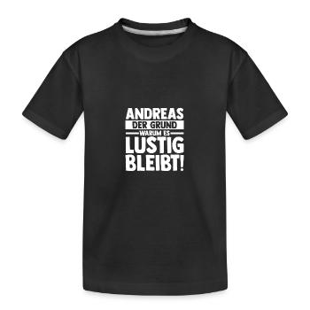 Prénom Andreas - T-shirt bio Premium Enfant - noir - Devant