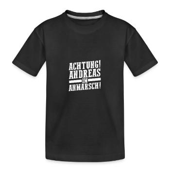 Vorname Andreas - Kinder Premium Bio T-Shirt - Schwarz - Vorne