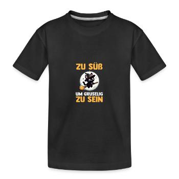 Costume d’Halloween Chat Sorcière Halloween - T-shirt bio Premium Enfant - noir - Devant