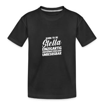 Prénom Stella - T-shirt bio Premium Enfant - noir - Devant