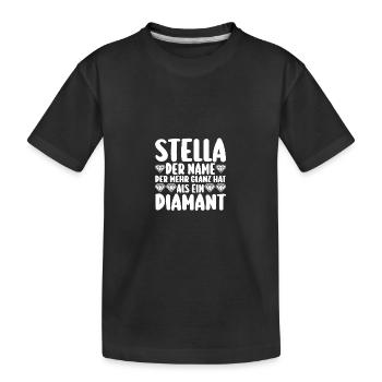 Prénom Stella - T-shirt bio Premium Enfant - noir - Devant