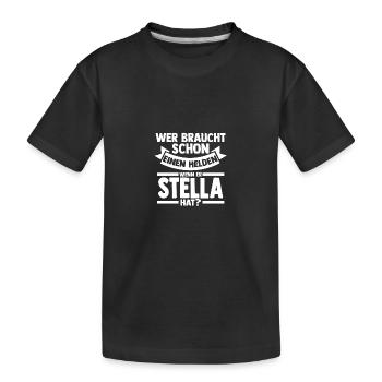 Vorname Heldin Stella - Kinder Premium Bio T-Shirt - Schwarz - Vorne