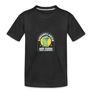 Gärtner Gurke Bauer Garten - Kinder Premium Bio T-Shirt - Schwarz - Vorne