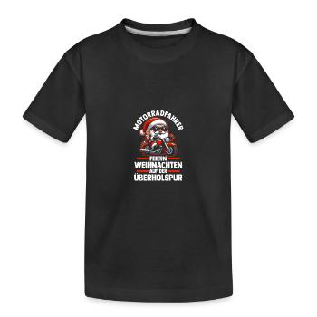Santa Claus Motorcycle Christmas Party Christmas - Kids' Premium Organic T-Shirt - black - Front