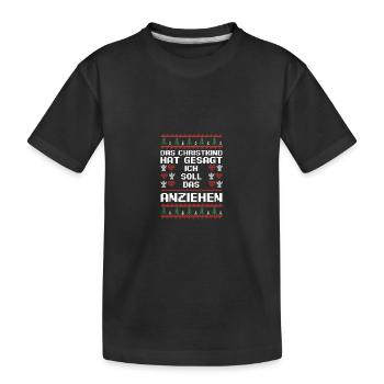 Weihnachtsmann Weihnachtsfest Ugly Christmas - Kinder Premium Bio T-Shirt - Schwarz - Vorne