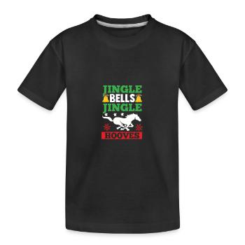 Santa Claus Christmas Riding Rider Horses - Kids' Premium Organic T-Shirt - black - Front