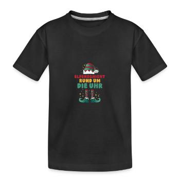Père Noël Noël Elfe de Noël - T-shirt bio Premium Enfant - noir - Devant