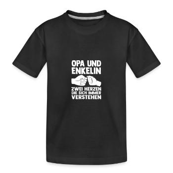 Papi et petit-fils - T-shirt bio Premium Enfant - noir - Devant