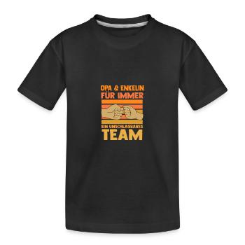 Papi et petite-fille - T-shirt bio Premium Enfant - noir - Devant