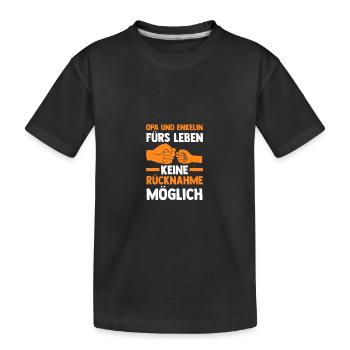 Papi et petite-fille - T-shirt bio Premium Enfant - noir - Devant