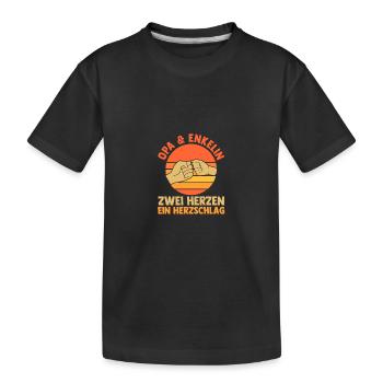 Papi et petite-fille - T-shirt bio Premium Enfant - noir - Devant