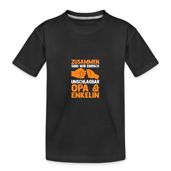 Papi et petit-fils - T-shirt bio Premium Enfant - noir - Devant
