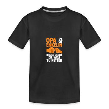 Papi et petit-fils - T-shirt bio Premium Enfant - noir - Devant