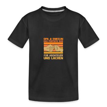 Papi et petit-fils - T-shirt bio Premium Enfant - noir - Devant