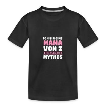 Mama Von 2 Kindern - Kinder Premium Bio T-Shirt - Schwarz - Vorne