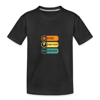 Steckenpferd Hobby Horsing - Kinder Premium Bio T-Shirt - Schwarz - Vorne
