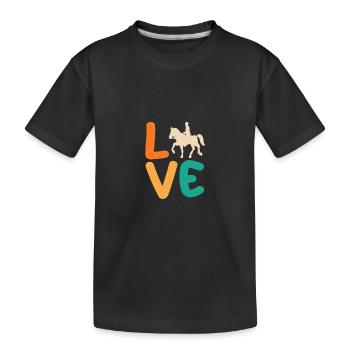 Riding Horses - Kids' Premium Organic T-Shirt - black - Front