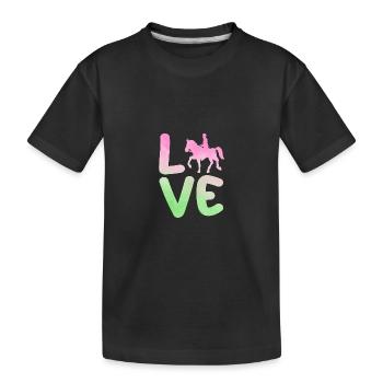 Riding Horses - Kids' Premium Organic T-Shirt - black - Front