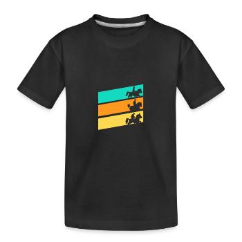 Riding Horses - Kids' Premium Organic T-Shirt - black - Front