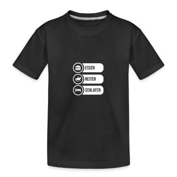 Riding Horses - Kids' Premium Organic T-Shirt - black - Front
