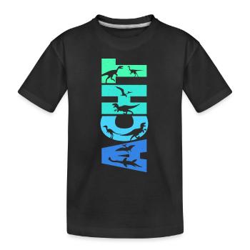 8. Geburtstag Dino Kinder 8 Jahre Dinosaurier - Kinder Premium Bio T-Shirt - Schwarz - Vorne