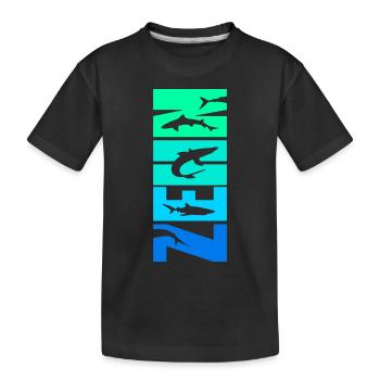10. Geburtstag Haie Junge 10 Jahre alt Weißer Hai - Kinder Premium Bio T-Shirt - Schwarz - Vorne