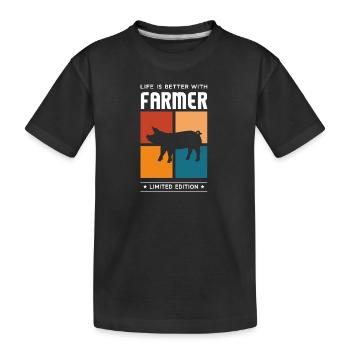 Farmer - Kinder Premium Bio T-Shirt - Schwarz - Vorne