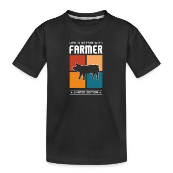 Farmer - Kinder Premium Bio T-Shirt - Schwarz - Vorne