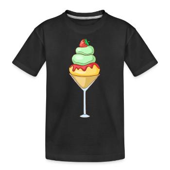 Eis Speiseeis Eiskrem Eiscreme Kugeleis Eisbecher - Kinder Premium Bio T-Shirt - Schwarz - Vorne