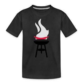 Sausage BBQ - Kids' Premium Organic T-Shirt - black - Front